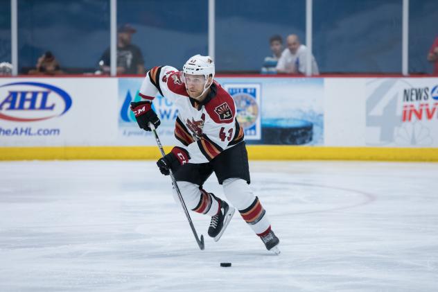 Defenseman Dakota Mermis with the Tucson Roadrunners