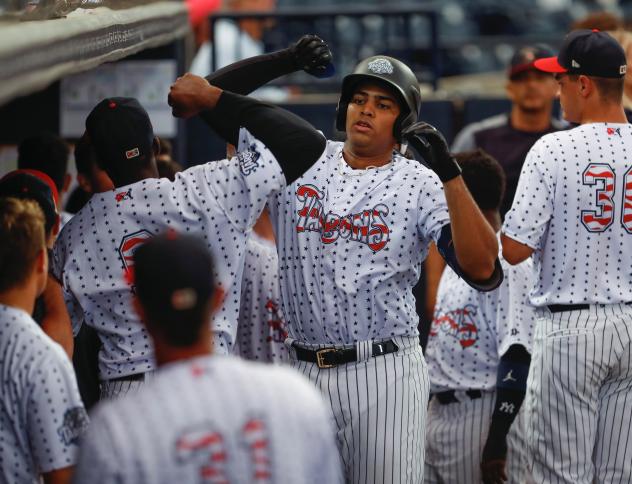 Dermis Garcia in the Tampa Tarpons dugout