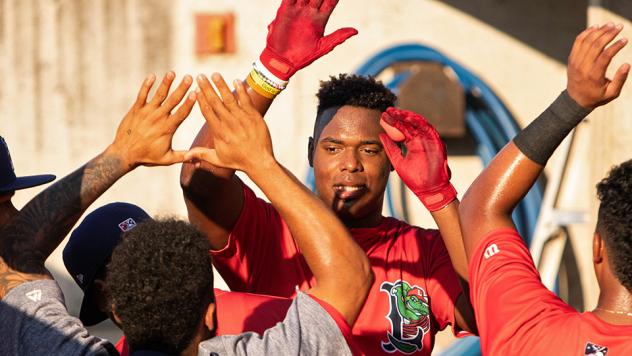 Marino Campana and the Lowell Spinners celebrate