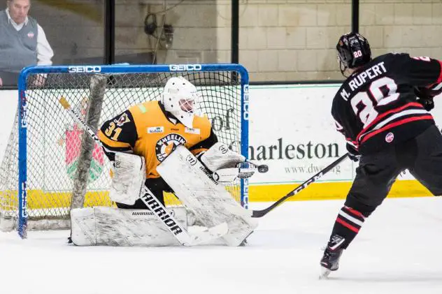 Wheeling Nailers goaltender Jordan Ruby