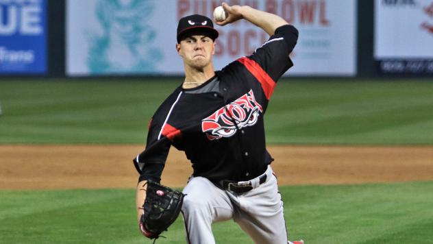 MacKenzie Gore pitching for the Lake Elsinore Storm