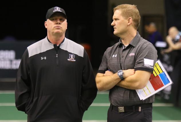 Arizona Rattlers head coach Kevin Guy (left)