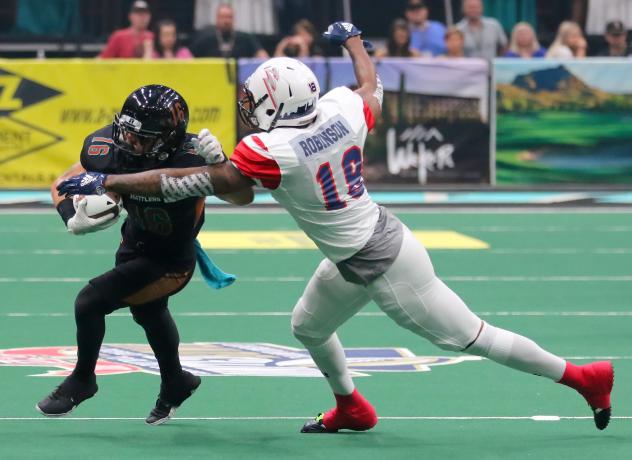 Jarrod Harrington of the Arizona Rattlers looks for additional yards against the Sioux Falls Storm