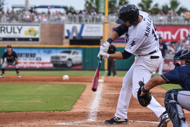 Alex Kirilloff of the Pensacola Blue Wahoos at bat