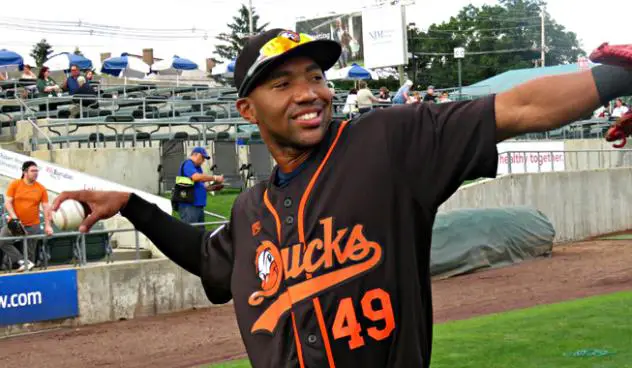 D'Arby Myers of the Long Island Ducks
