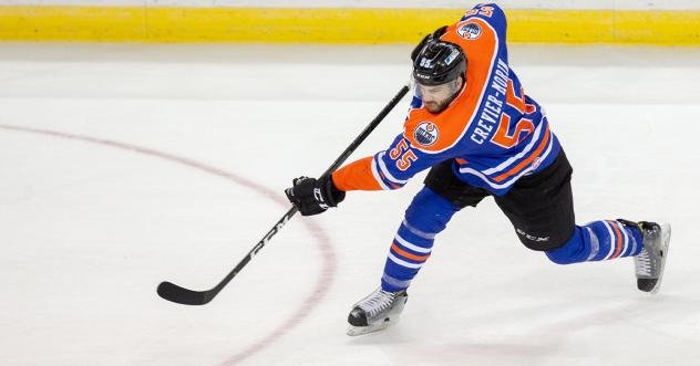 Defenseman Marc-Olivier Crevier-Morin with the Wichita Thunder