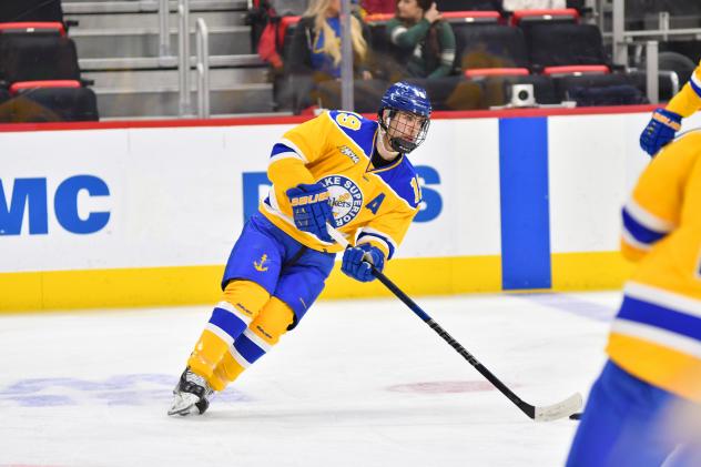 Center Anthony Nellis with Lake Superior State University