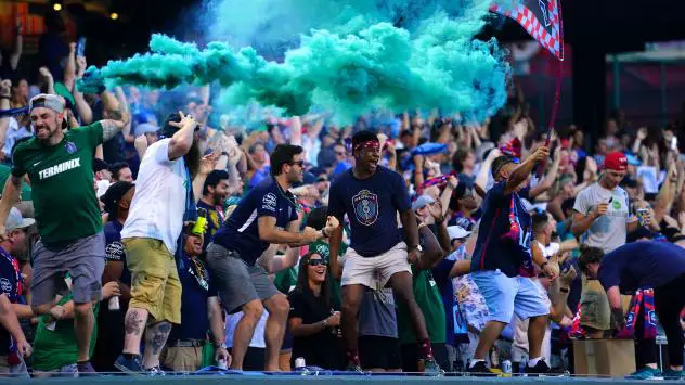 Memphis 901 FC fans cheer on their team