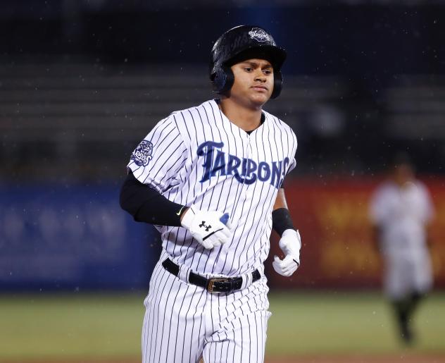 Leonardo Molina of the Tampa Tarpons rounds the bases