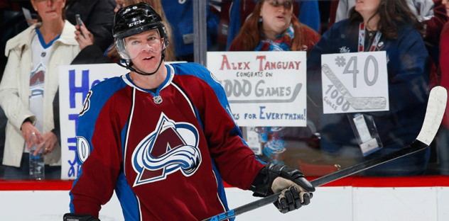 Alex Tanguay with the Colorado Avalanche