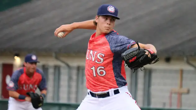 Hagerstown Suns pitcher Jake Irvin worked six shutout innings, wringing up six batters