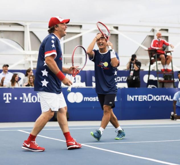 Washington Kastles owner Mark Ein and Kastles rising star Yoshi Nishioka got the match started for the Stars