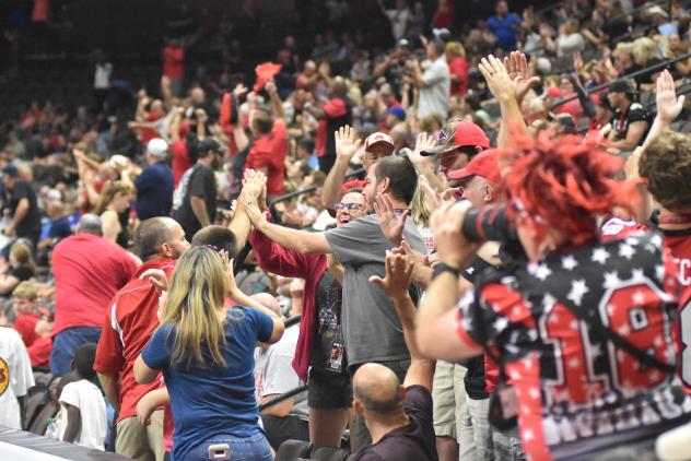 Jacksonville Sharks fans cheer on their team
