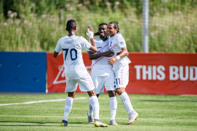 Forward Madison FC celebrates a goal vs. Toronto FC II