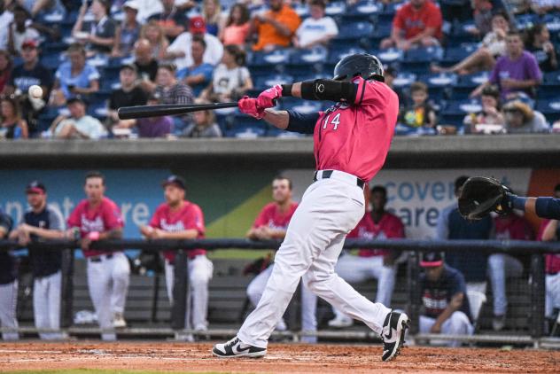 Ivan De Jesus Jr. of the Pensacola Blue Wahoos