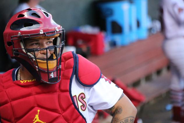 Yadier Molina suited up for the Memphis Redbirds