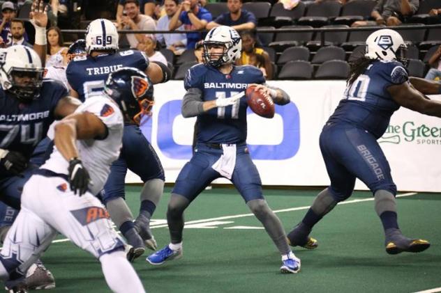 Baltimore Brigade quarterback Shane Morris against the Albany Empire