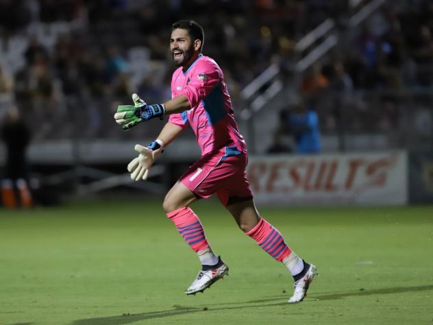 Las Vegas Lights FC goalkeeper Thomas Olsen had two key saves that kept Las Vegas in the game
