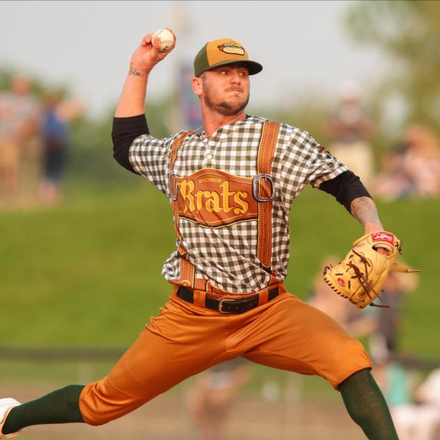 Wisconsin Timber Rattlers playing in their Wisconsin Brats uniforms