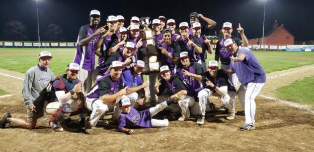 Keene Swamp Bats celebrate the 2019 New England Collegiate Baseball League championship