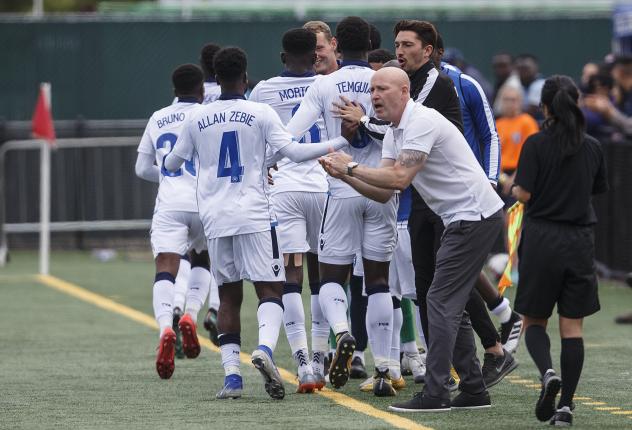 FC Edmonton sideline vs. Pacific FC