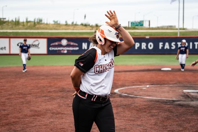 Amanda Chidester of the Chicago Bandits circles the bases after hitting a home run