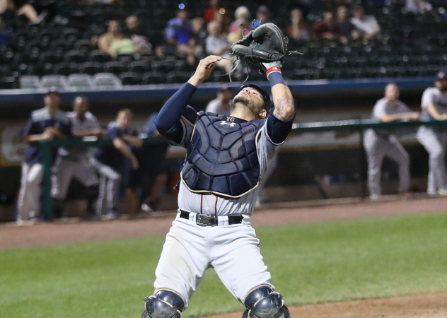 Somerset Patriots catcher Yovan Gonzalez