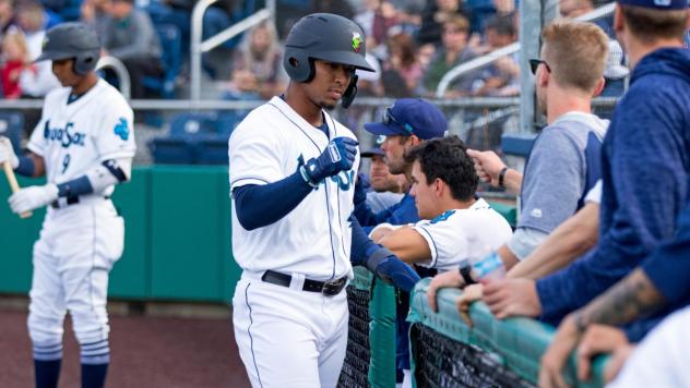 Everett AquaSox enter the dugout