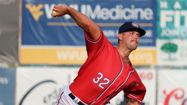 Hagerstown Suns pitcher Reid Schaller threw five, one-run innings