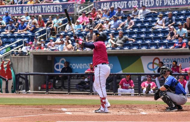 Pensacola Blue Wahoos watch a home run ball