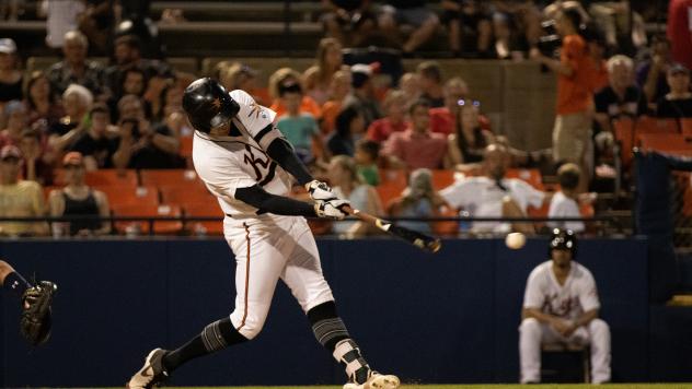 Outfielder Zach Jarrett with the Frederick Keys