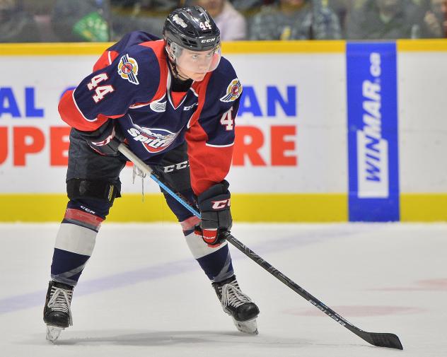 Defenceman Nathan Staios with the Windsor Spitfires