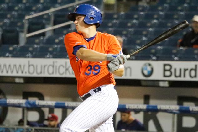 Syracuse Mets pitcher Chris Flexen had a go-ahead RBI single in the second game of Monday night's doubleheader