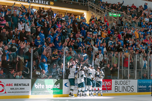 Sioux Falls Stampede celebrate a goal in front of the home crowd