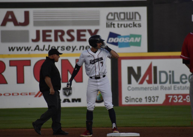 Will Kengor of the Somerset Patriots on base