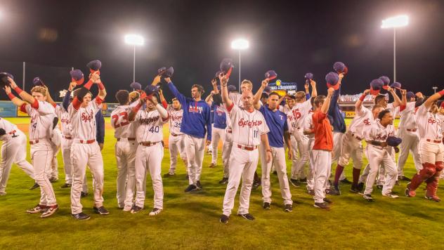 Spokane Indians wave goodbye to their fans after their home regular season finale
