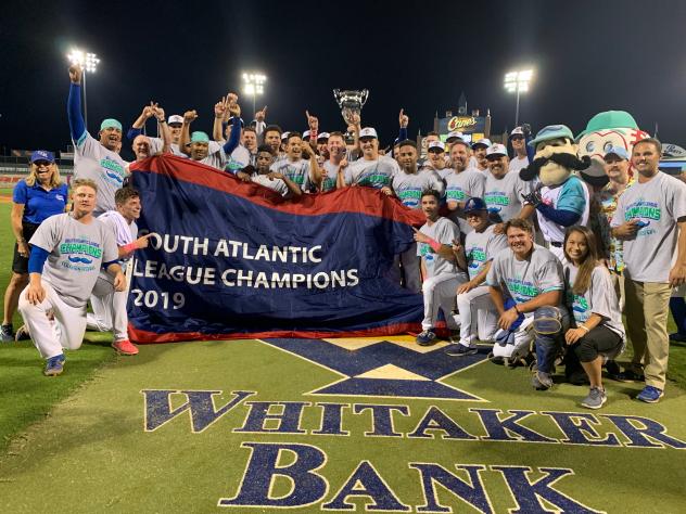 Lexington Legends celebrate their South Atlantic League championship