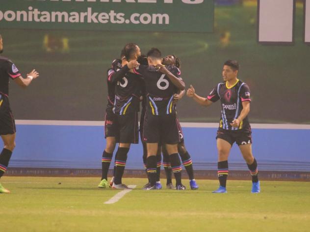 Las Vegas Luces FC celebrates a goal