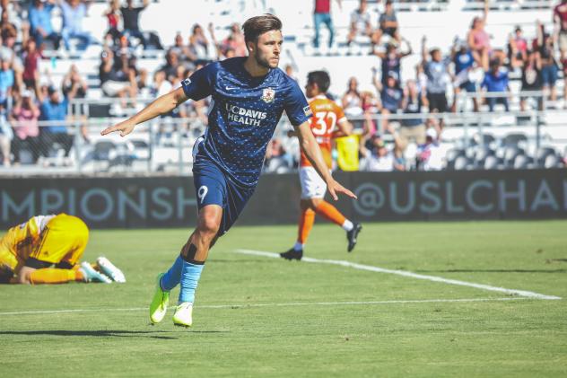 Sacramento Republic FC midfielder Dariusz Formella after his goal against Rio Grande Valley FC