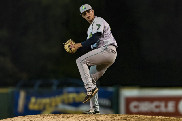 Pitcher James Karinchak with the Lynchburg Hillcats