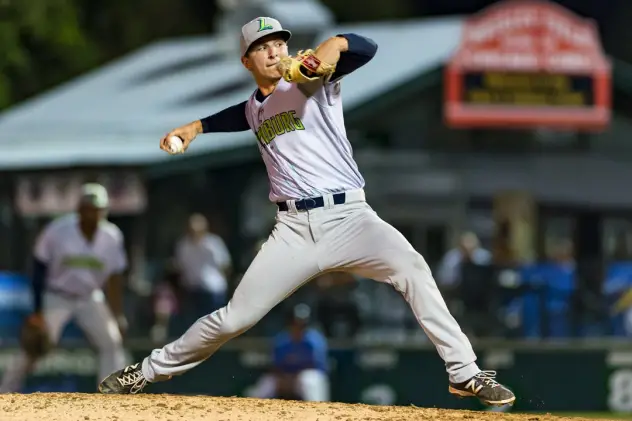 Pitcher James Karinchak with the Lynchburg Hillcats