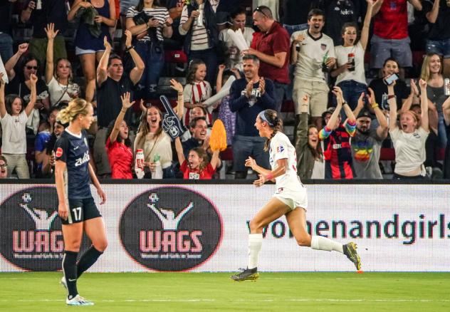 Ashley Hatch of the Washington Spirit celebrates a goal