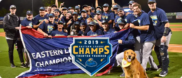 Trenton Thunder celebrate the 2019 Eastern League Championship