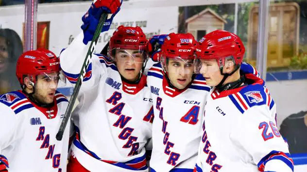 Kitchener Rangers celebrate a goal