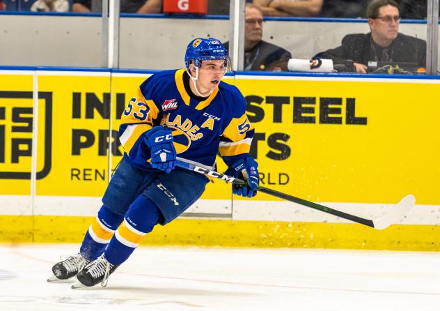 Forward Ryan Hughes with the Saskatoon Blades
