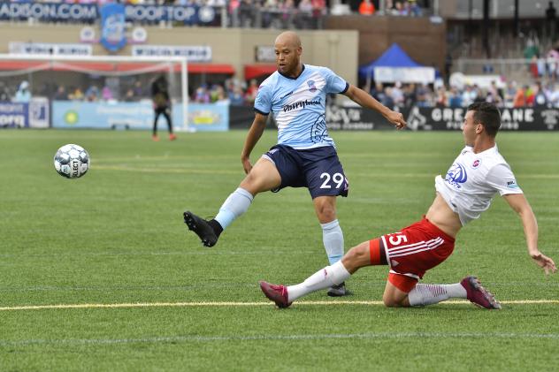 Forward Madison FC midfielder J.C. Banks