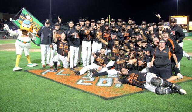 Long Island Ducks celebrate the Liberty Division championship