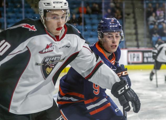 Vancouver Giants left wing Zach Ostapchuk vs. the Kamloops Blazers