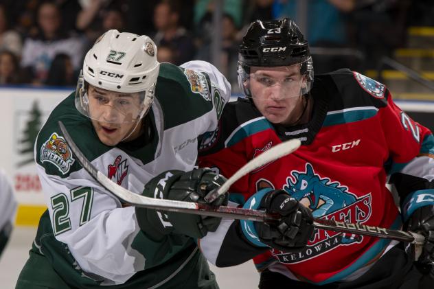 Kelowna Rockets battle the Everett Silvertips