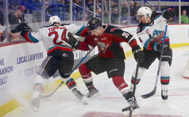 Vancouver Giants centre Evan Patrician vs. the Kelowna Rockets